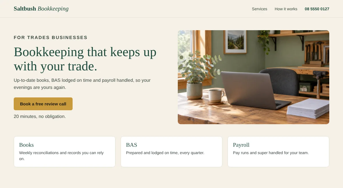 Refined prototype: short headline, one action, clear sections